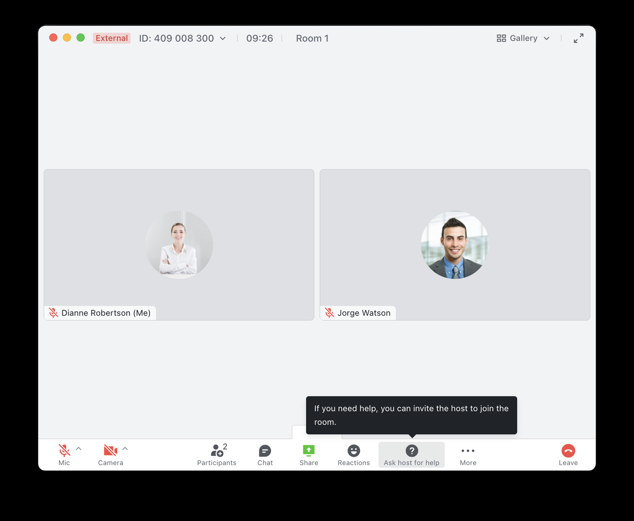 Yêu cầu chủ phòng trợ giúp