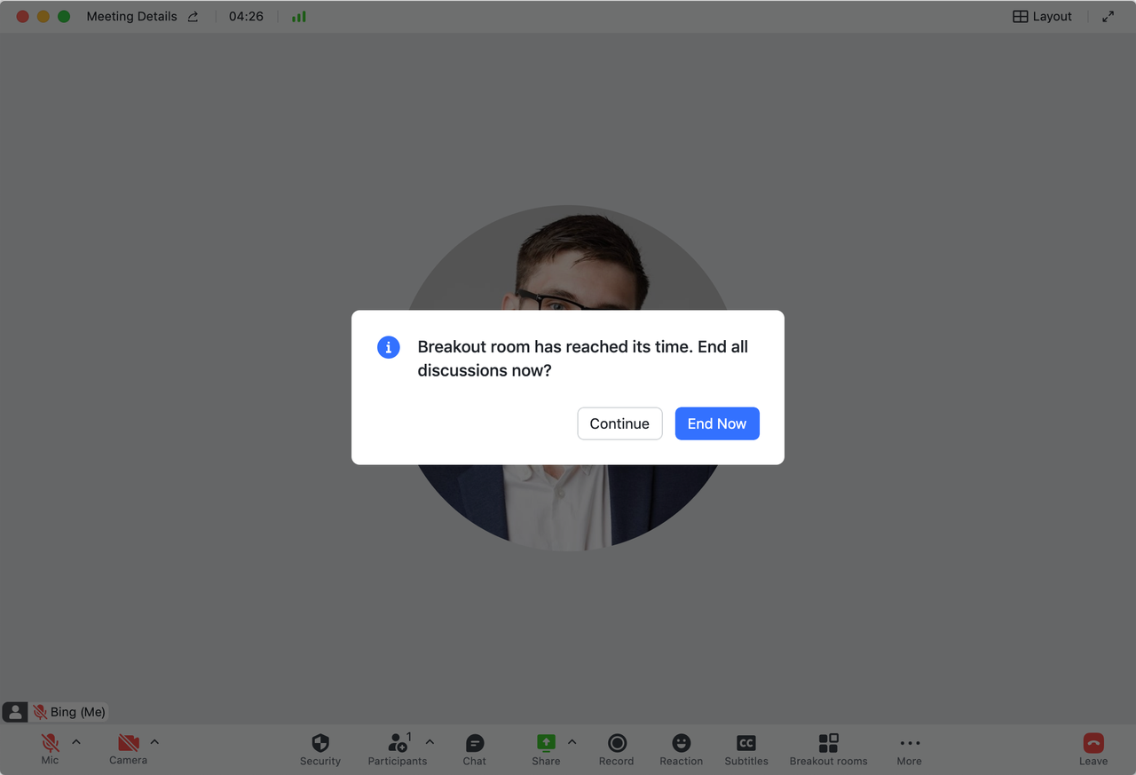 Thông báo cho tôi khi cuộc thảo luận kết thúc