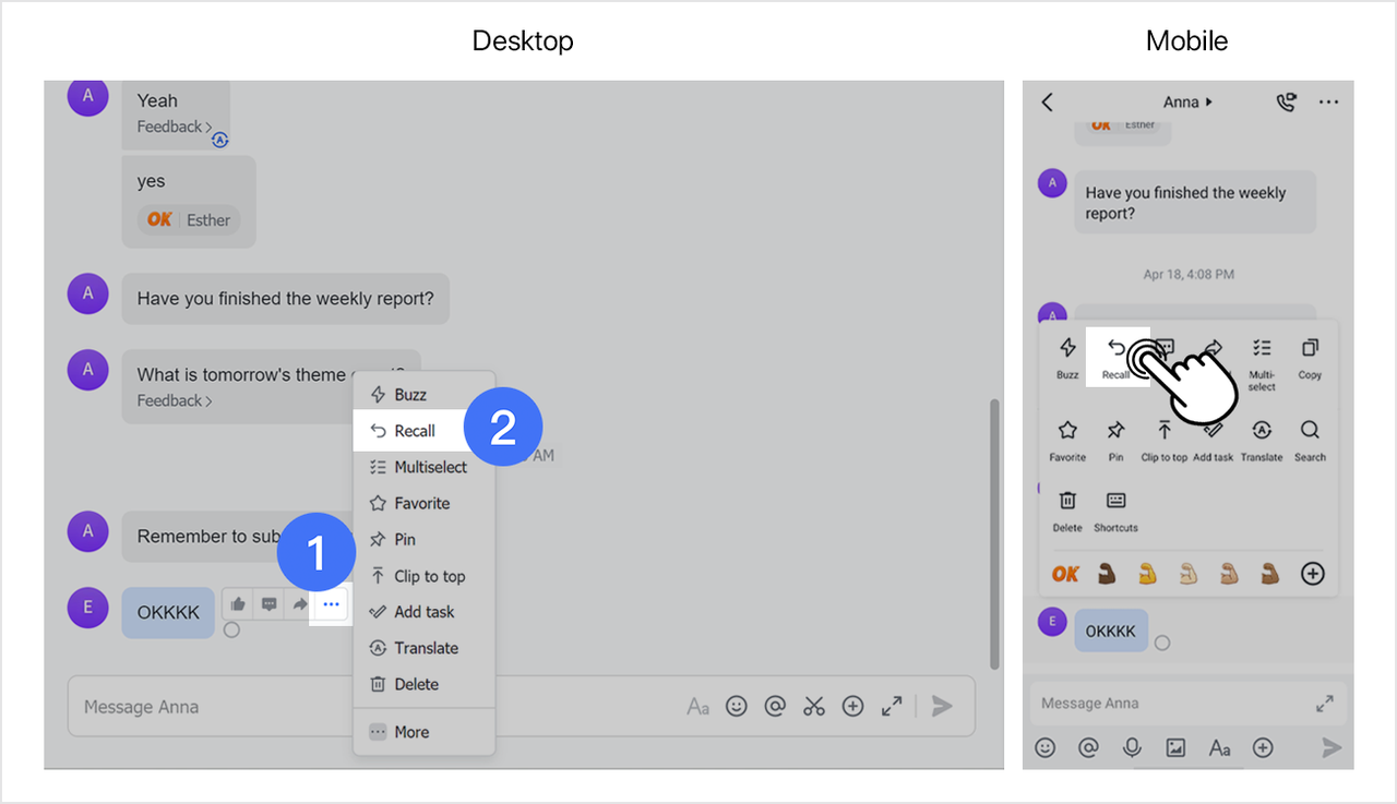 Thu hồi tin nhắn