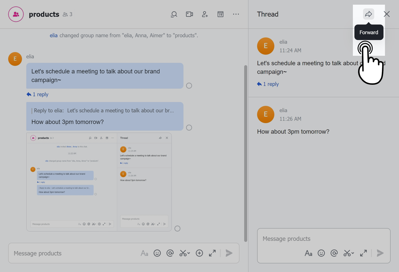 Chuyển tiếp chuỗi tin nhắn 1