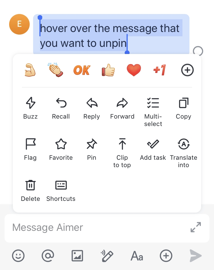 Ghim tin nhắn bằng di động