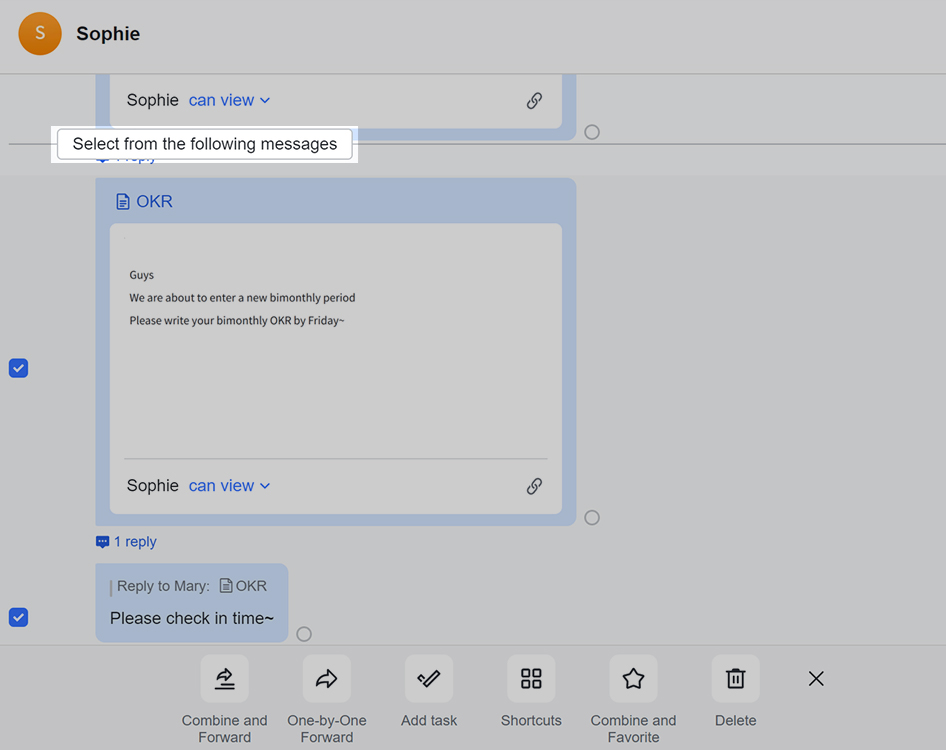 Cách chọn nhiều tin nhắn trong một cuộc trò chuyện 2