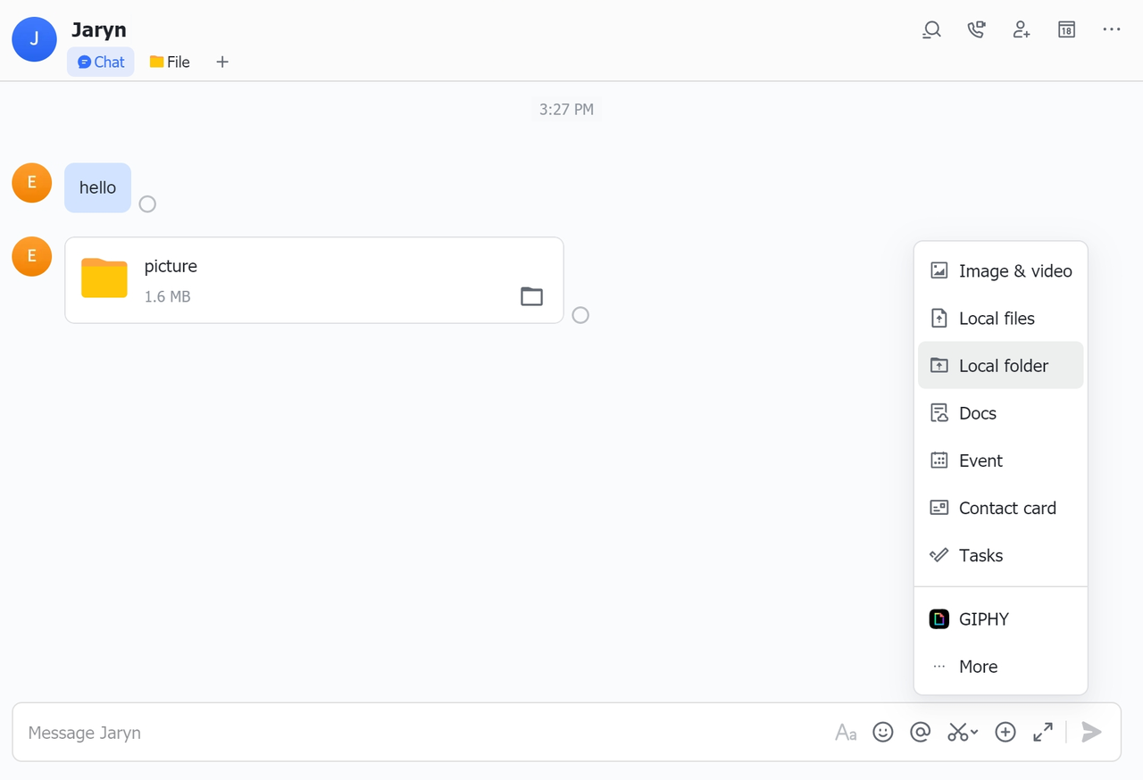 Gửi tệp thư mục
