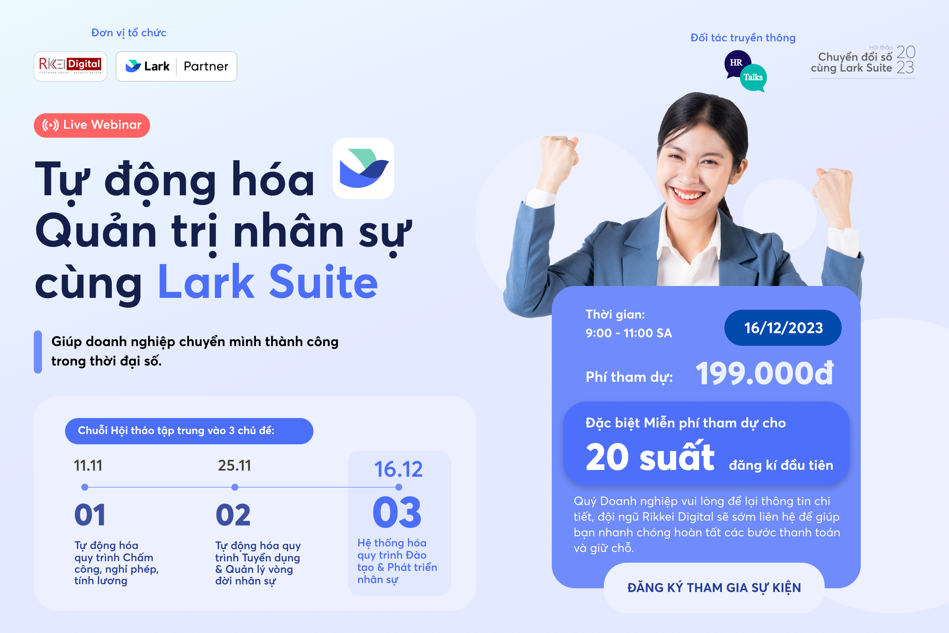 Chuỗi Webinar "Tự động hoá quản trị nhân sự cùng với Lark Suite"