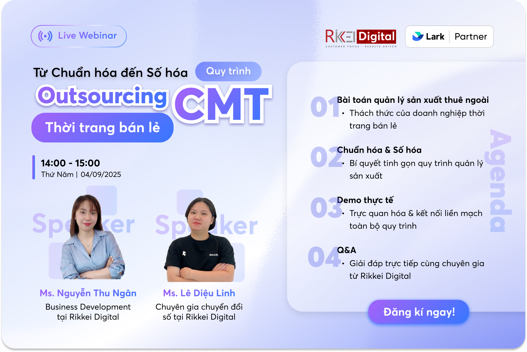 Webinar "Từ Chuẩn hóa đến Số hóa quy trình Outsourcing CMT ngành thời trang bán lẻ"