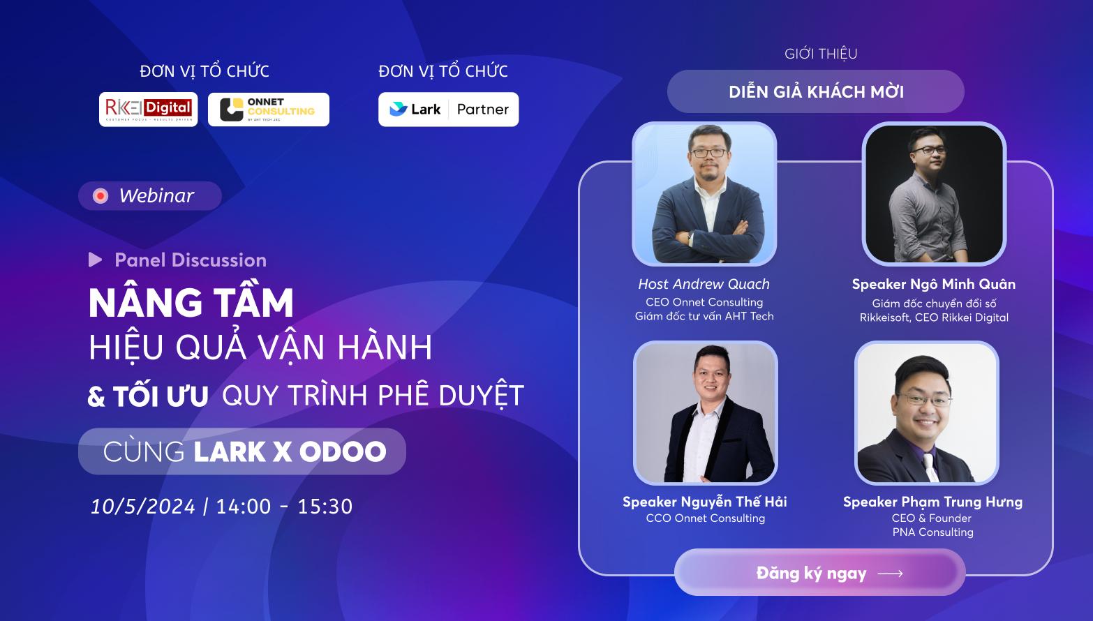 Webinar: Nâng tầm hiệu quả Vận hành và Tối ưu quy trình Phê duyệt cùng Lark x Odoo