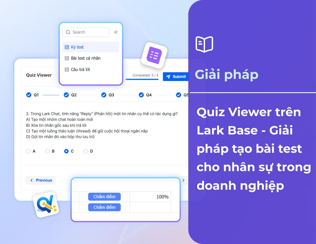 Quiz Viewer trên Lark Base - Giải pháp tạo bài test cho nhân sự trong doanh nghiệp