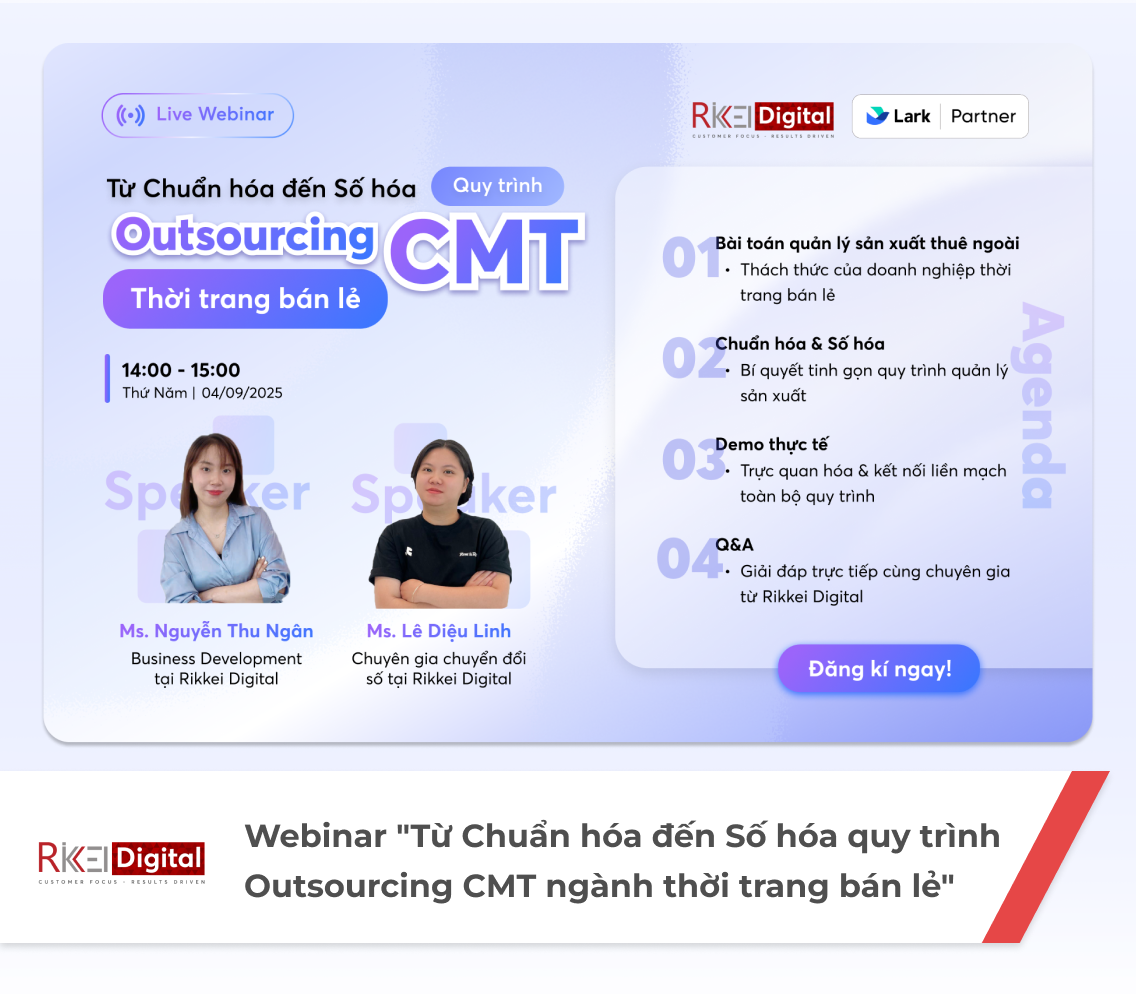 Webinar "Từ Chuẩn hóa đến Số hóa quy trình Outsourcing CMT ngành thời trang bán lẻ"