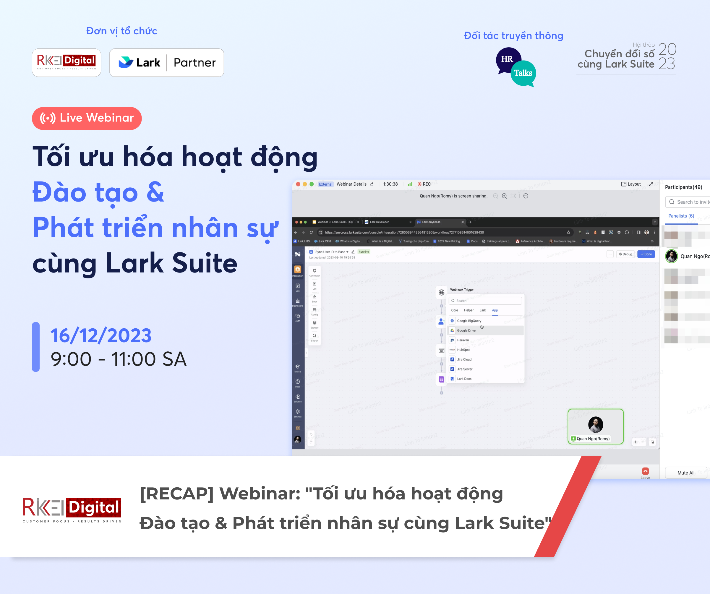 [RECAP] Webinar #3: "Tối ưu hóa hoạt động Đào tạo & Phát triển nhân sự với Lark Suite"