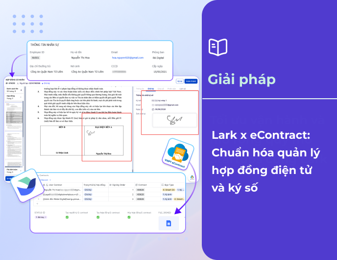 Lark x eContract: Chuẩn hóa quản lý hợp đồng điện tử và ký số