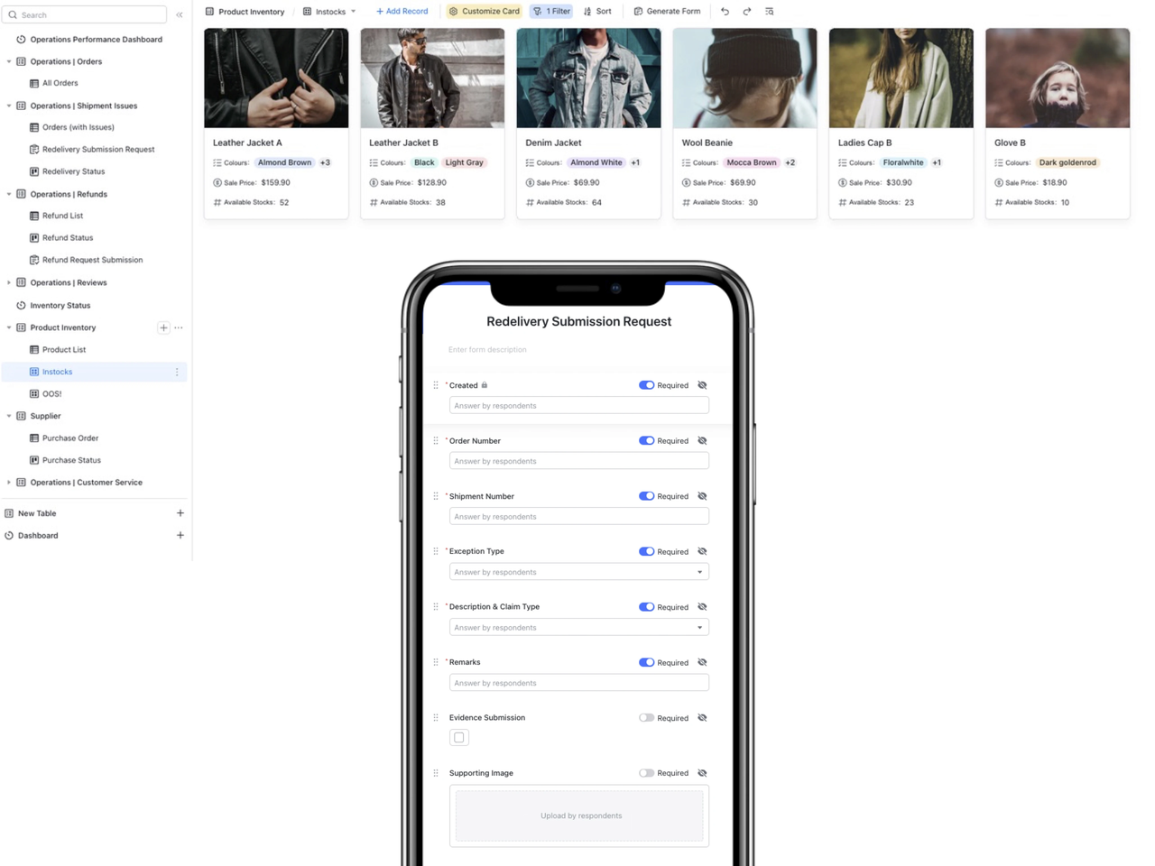 Template Vận hành đơn hàng và quản lý hàng tồn kho
