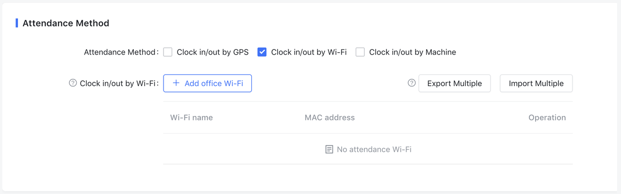 Thiết lập chấm công bằng Wifi