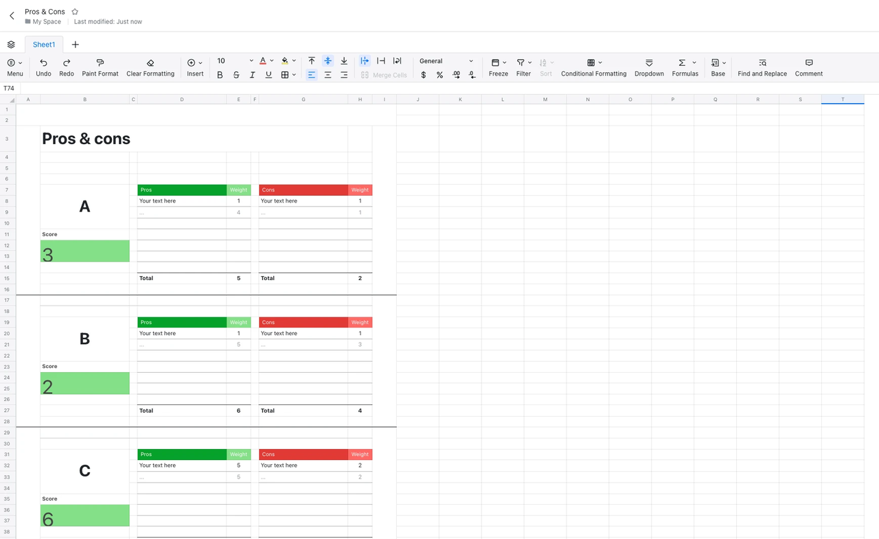 Template Phân tích ưu nhược điểm