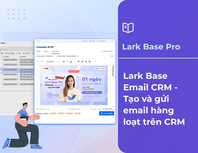 Lark Base Email CRM - Tạo và gửi email hàng loạt trên CRM