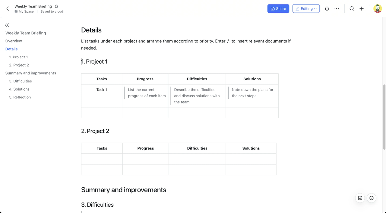 Template Họp nhóm hàng tuần