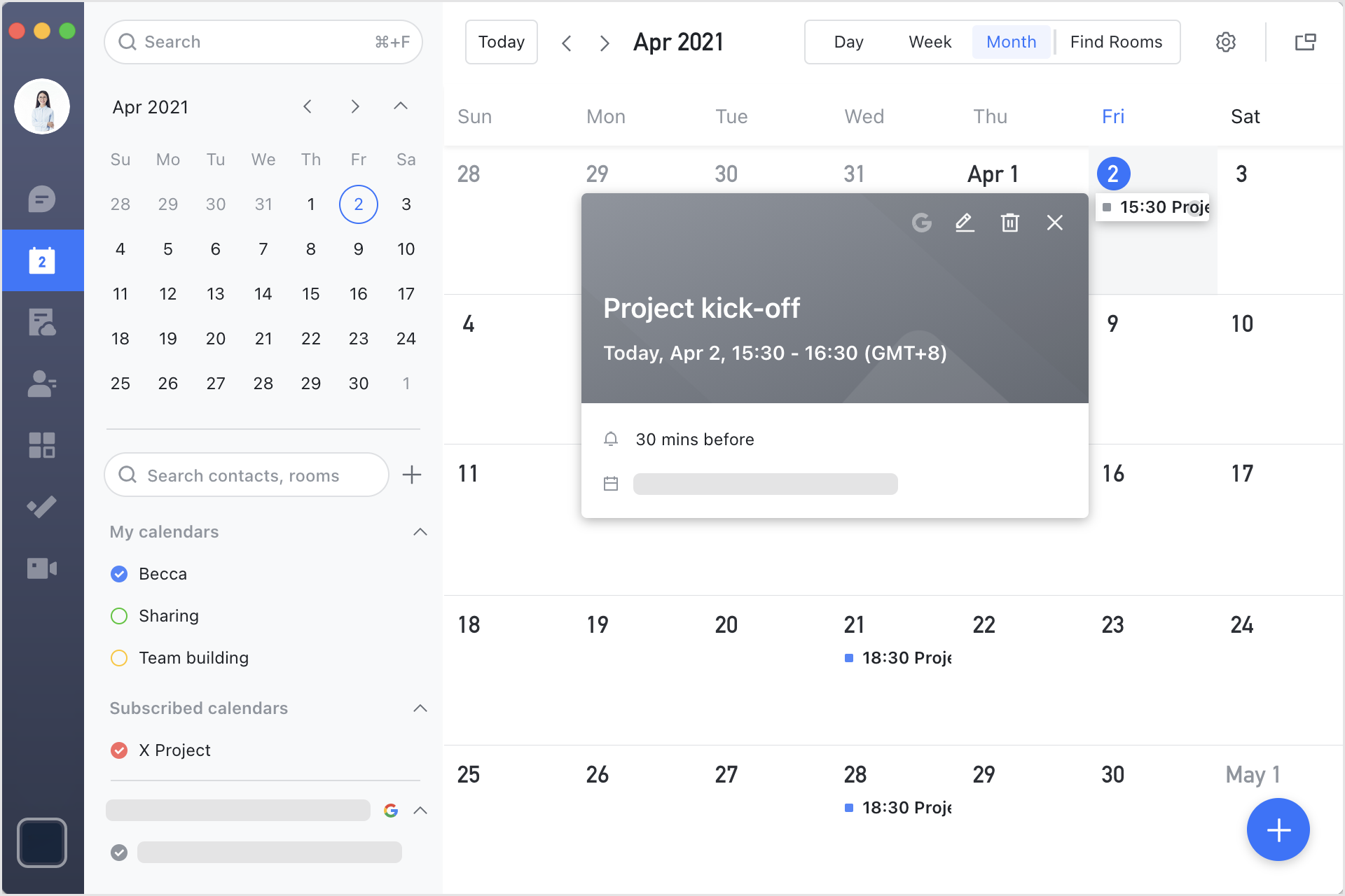 lịch làm việc trên lark calendar