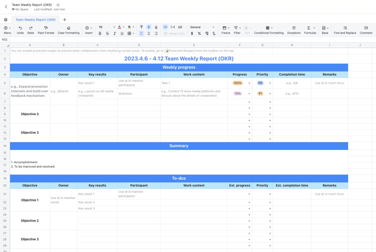 Tạo báo cáo hàng tuần cho nhóm (OKR)