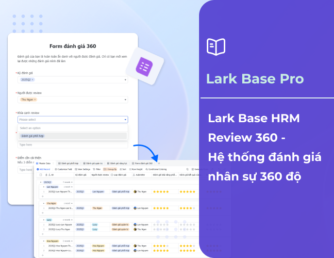 Lark Base HRM Review 360 - Hệ thống đánh giá 360 độ cho nhân sự