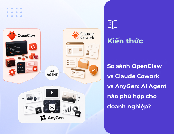 So sánh OpenClaw vs Claude Cowork vs AnyGen: AI Agent nào phù hợp cho doanh nghiệp?