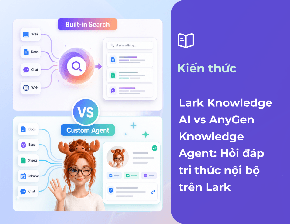 Lark Knowledge AI vs AnyGen Knowledge Agent: So sánh 2 cách hỏi đáp tri thức nội bộ trên Lark