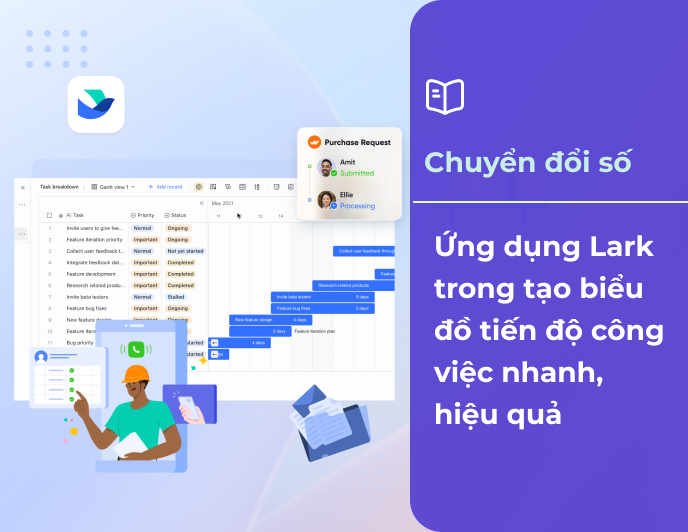 Ứng dụng Lark trong tạo biểu đồ tiến độ công việc nhanh, hiệu quả