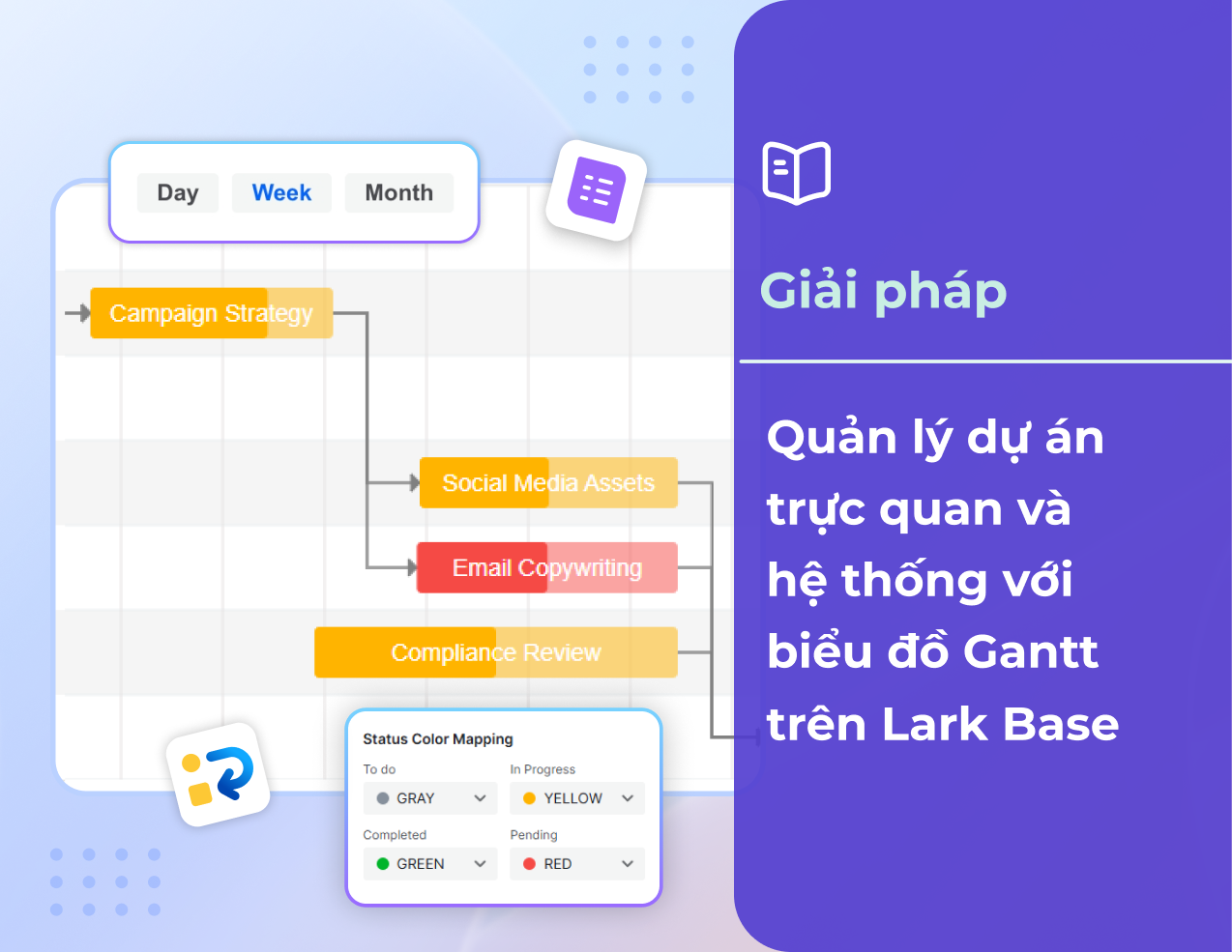 Tạo biểu đồ Gantt chart hỗ trợ quản lý dự án trên Lark Base với Visual Workflow