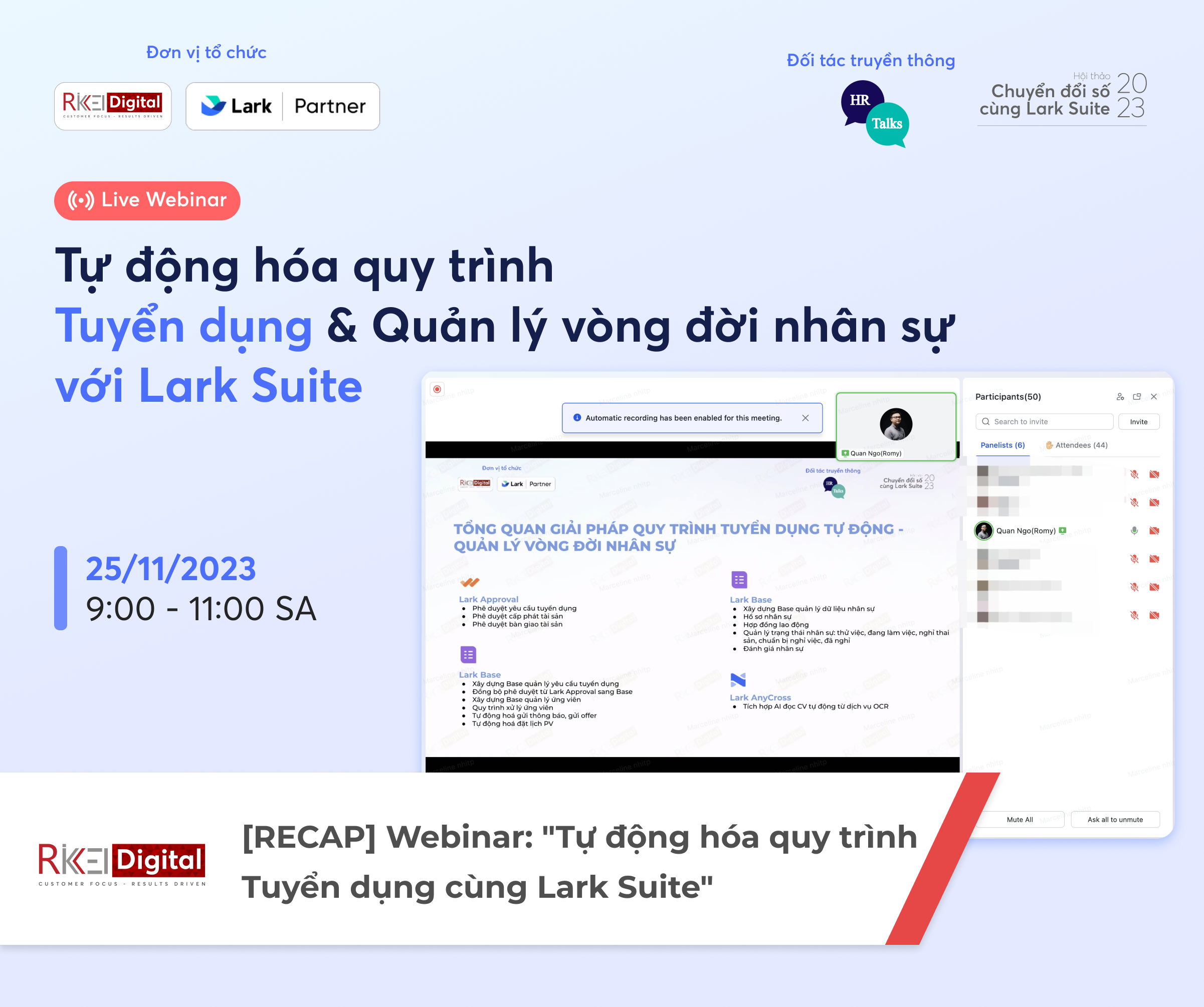 [RECAP] Webinar #2: "Tự động hoá quy trình Tuyển dụng - Quản lý vòng đời nhân sự với Lark Suite"