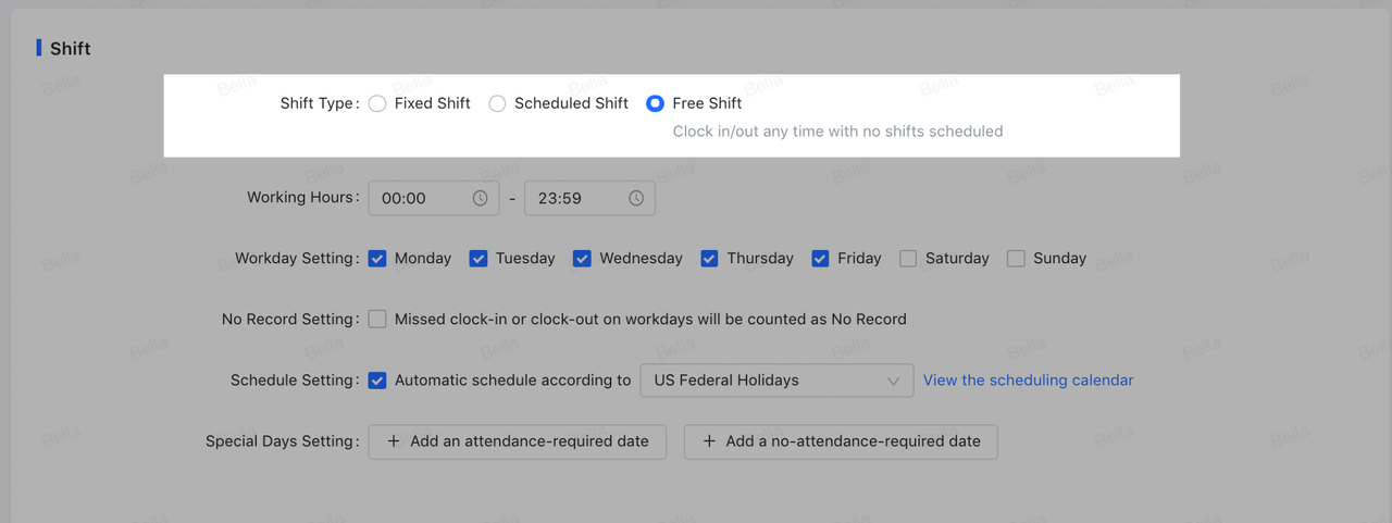 Thiết lập chấm công theo ca làm việc linh hoạt