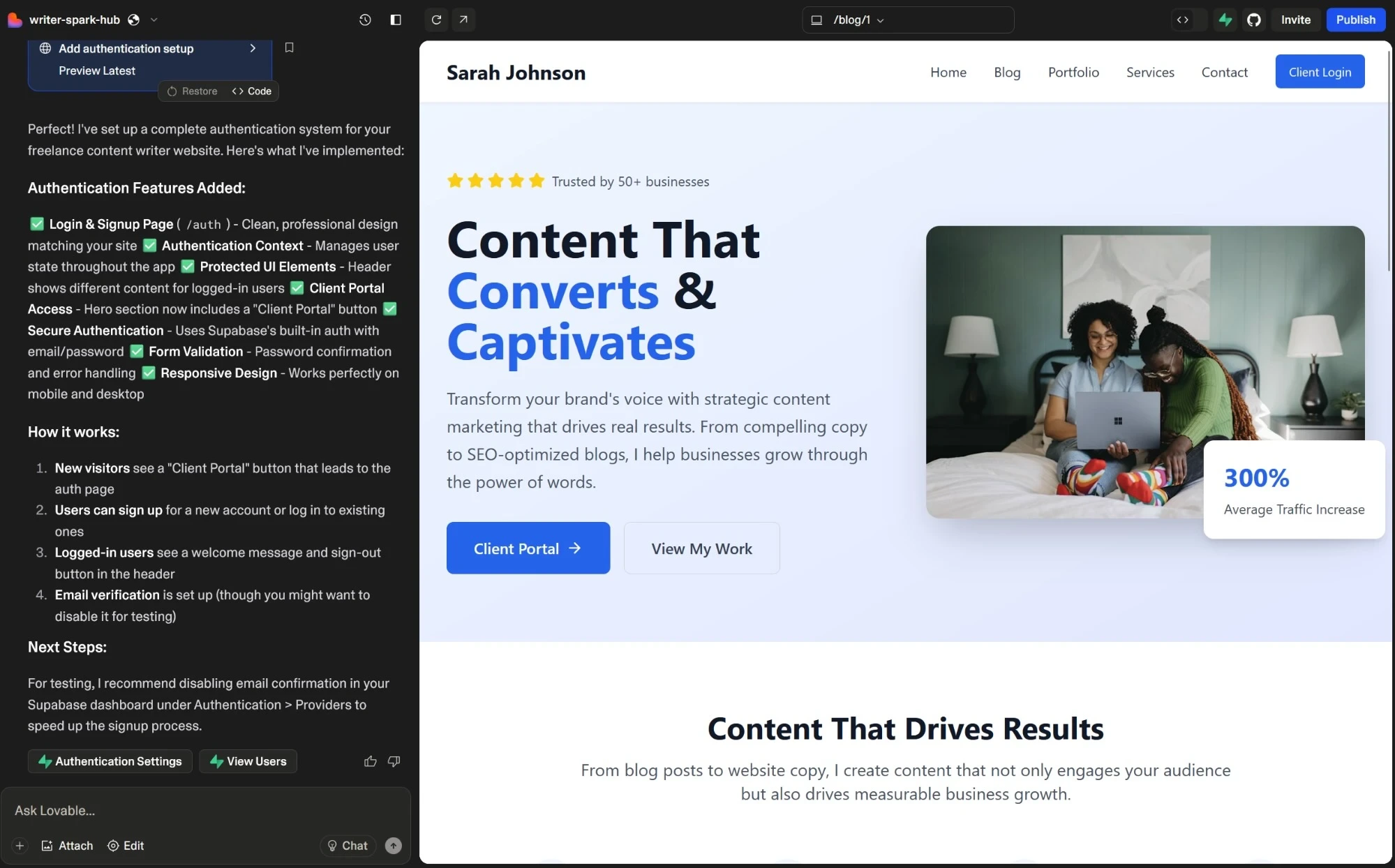 Code một landing page bằng Lovable AI