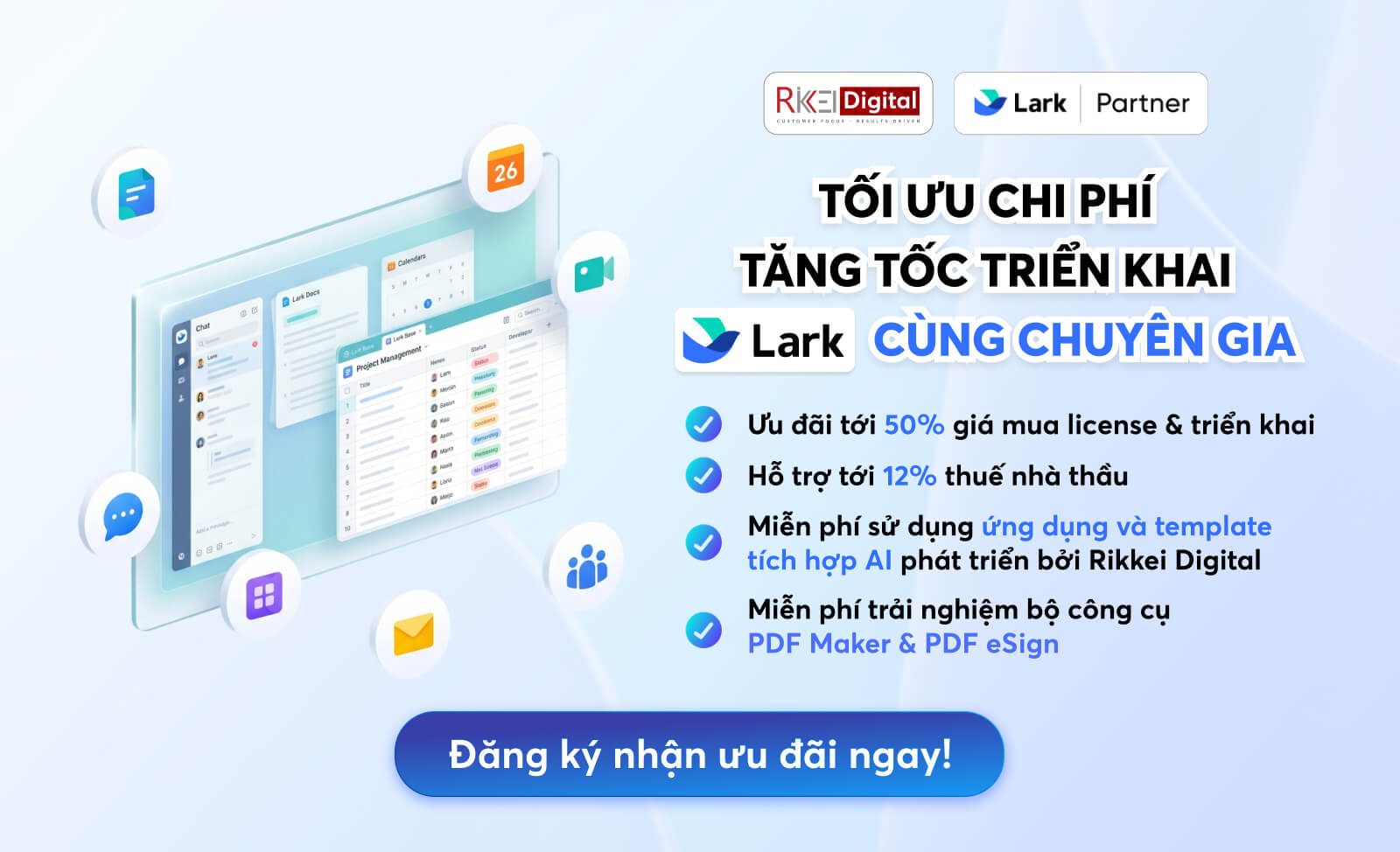 Đặc quyền dành cho khách hàng mua Lark Suite tại Rikkei Digital