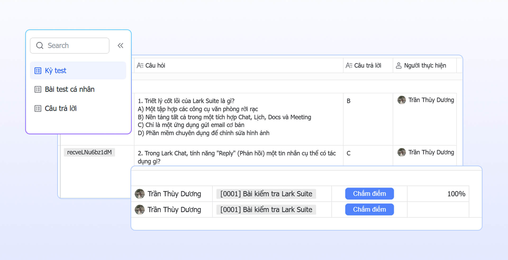 công cụ tạo câu hỏi trên Lark