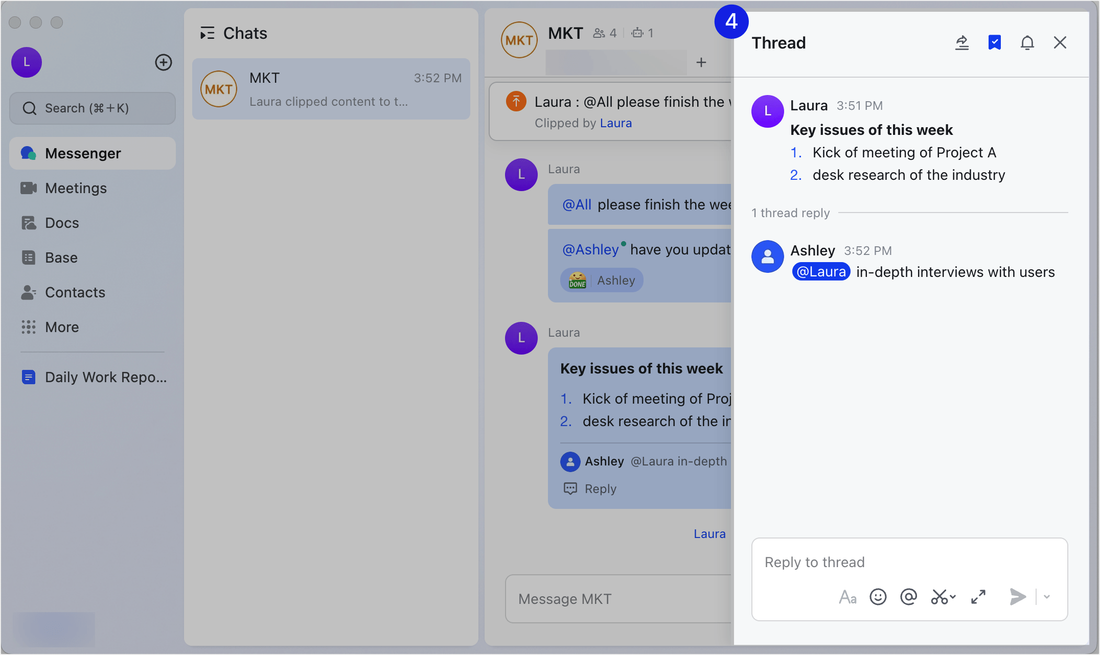 Dùng thread cho từng chủ đề