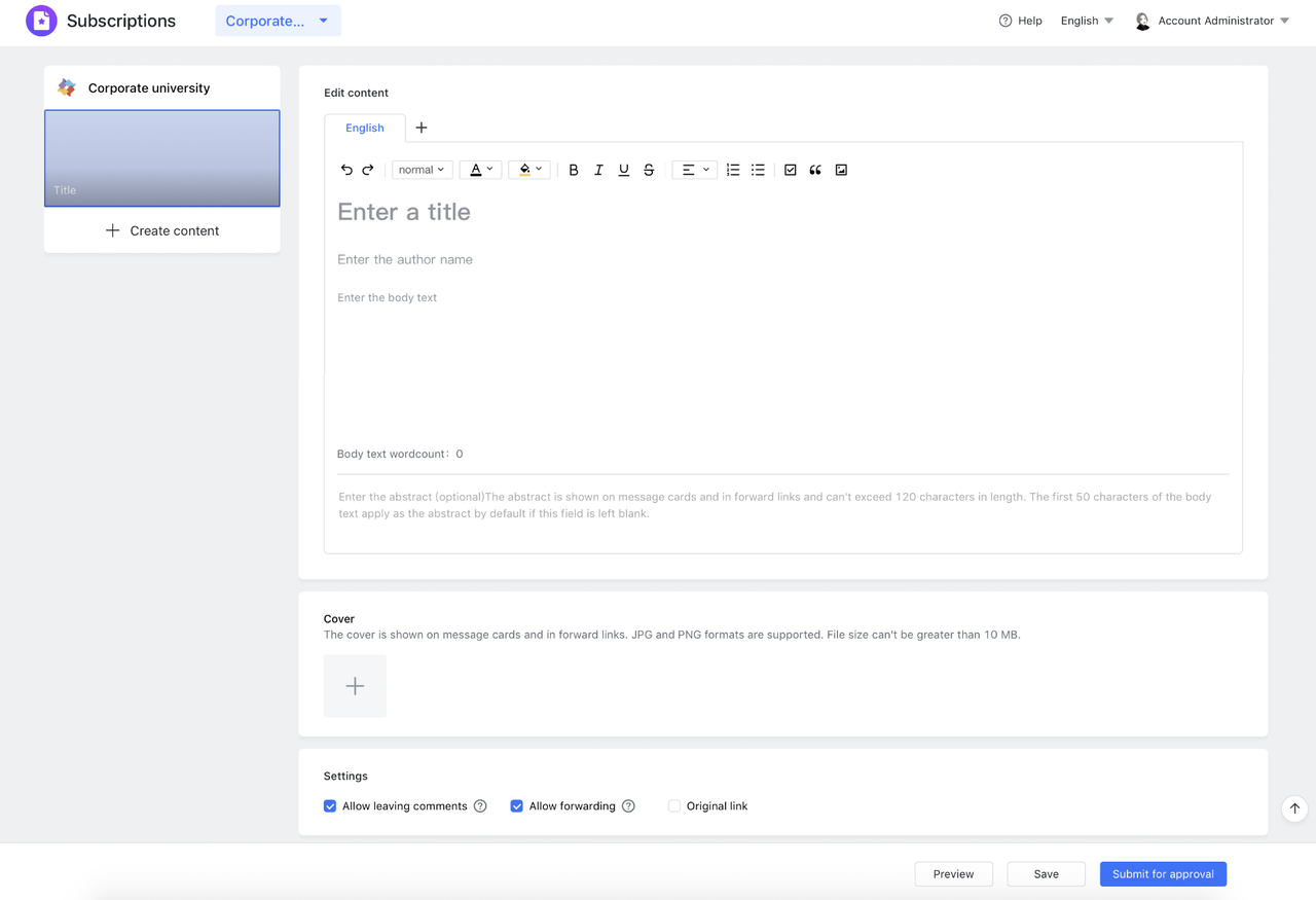 Tạo, gửi và quản lý nội dung (Manage Articles)