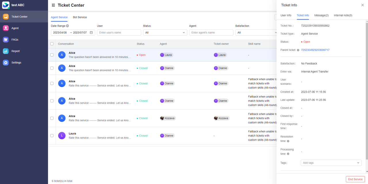 Tiếp nhận, xử lý và quản lý các yêu cầu thắc mắc từ phía người dùng (Ticket Management)