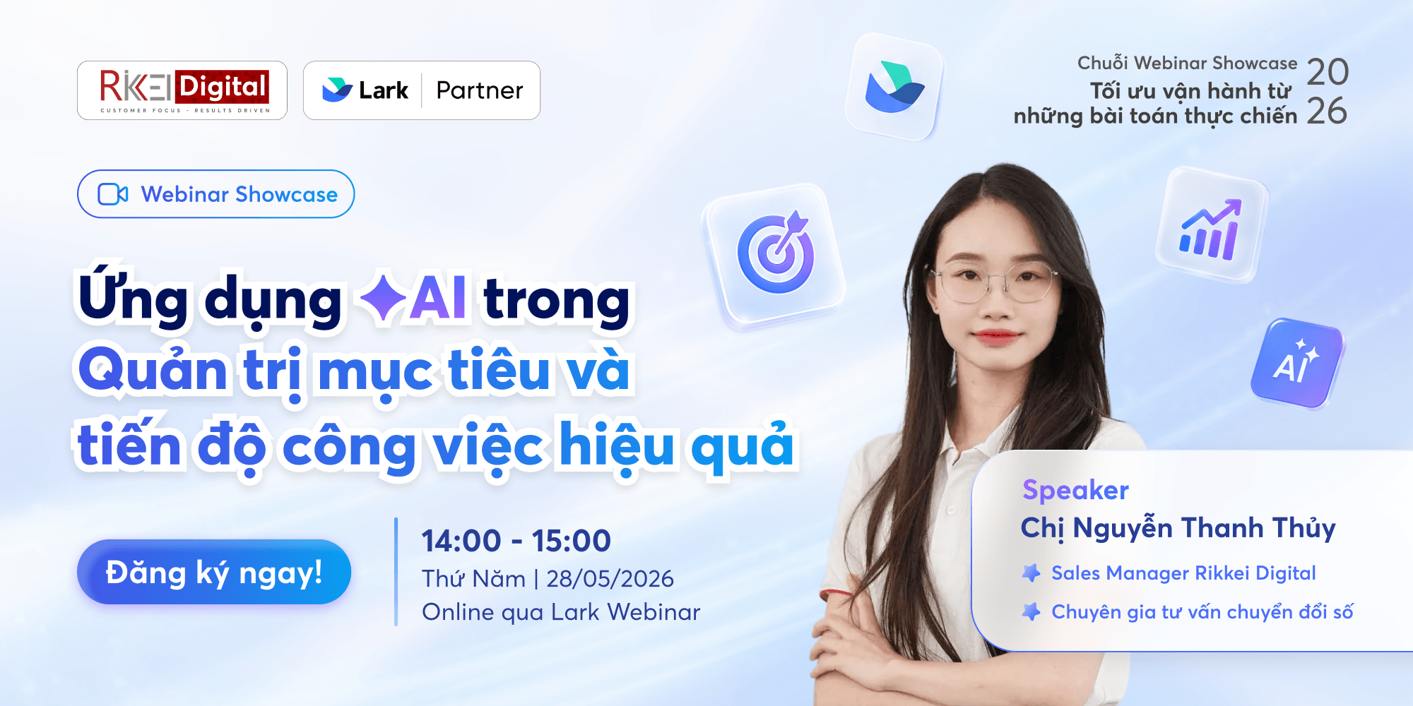 Webinar Showcase #1: Ứng dụng AI trong quản trị mục tiêu & tiến độ công việc hiệu quả