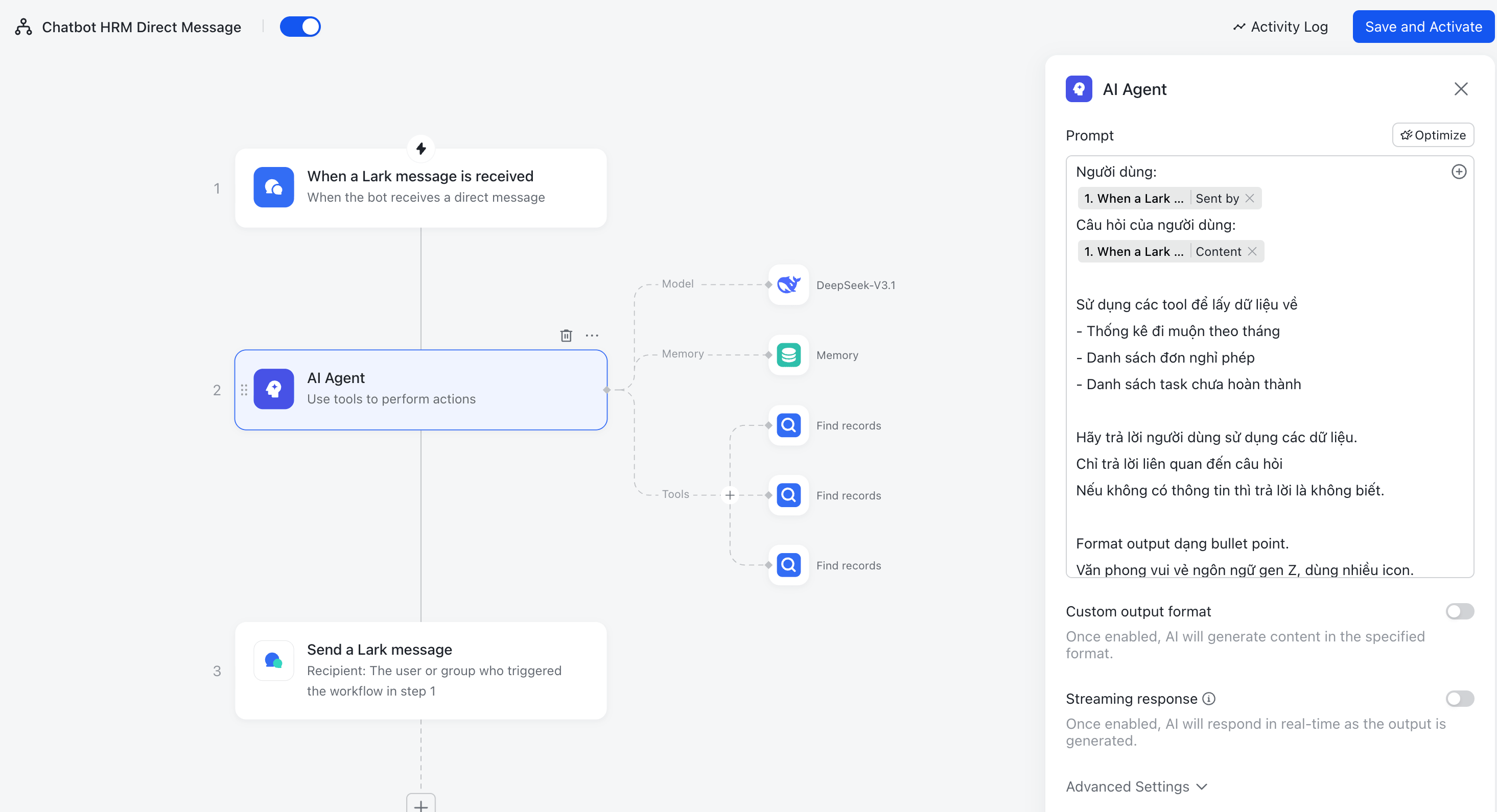 chatbot HRM dạng AI Agent