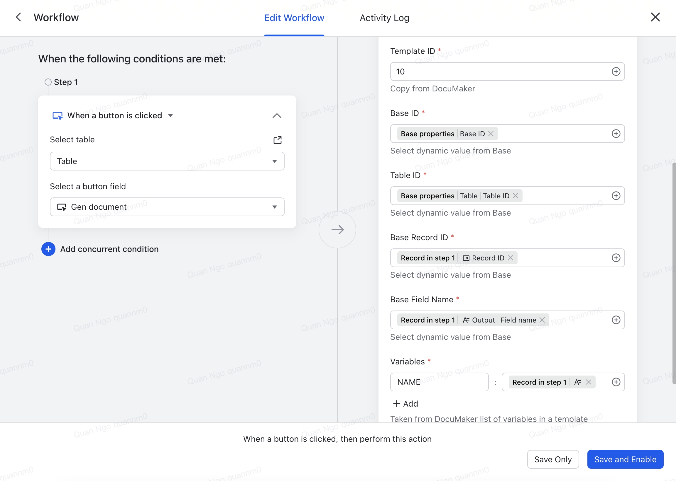 Tích hợp lark base documaker theo documaker extension