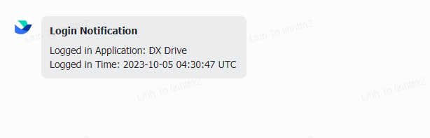 thông báo đăng nhập tự động đổ về lark