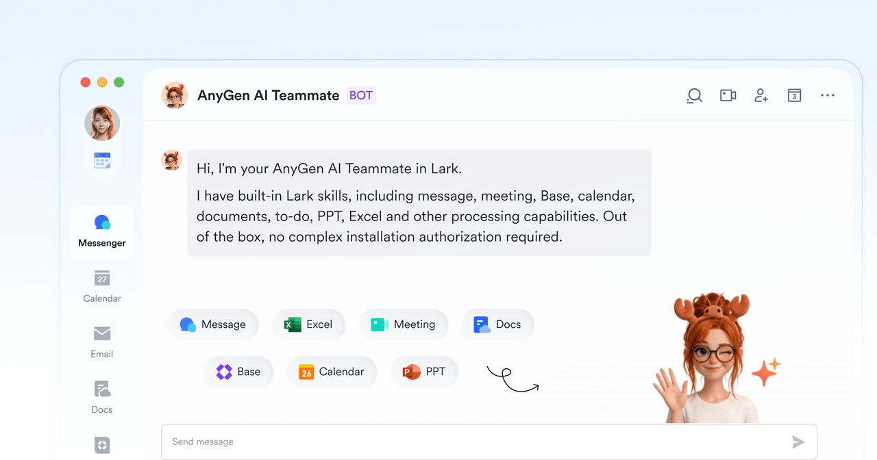 AnyGen như một AI teammate trong Lark