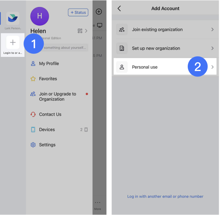 cách thêm tài khoản cá nhân trên lark suite