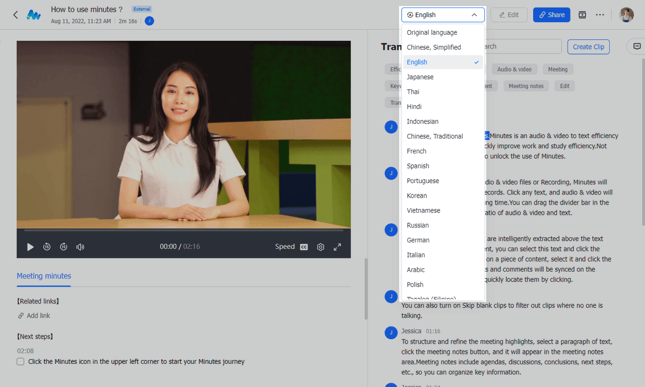 dịch biên bản cuộc họp
