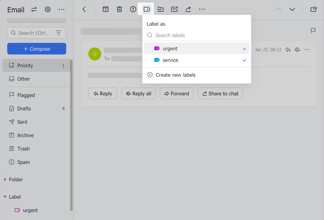 khả năng lọc mail của lark mail