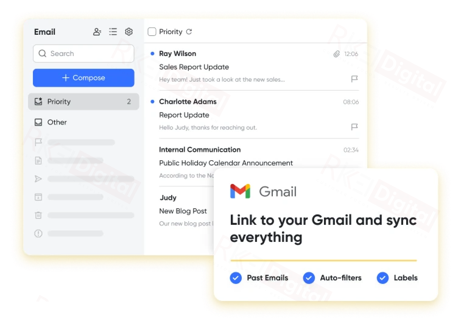 lark mail đồng bộ hóa mọi email từ GSuite