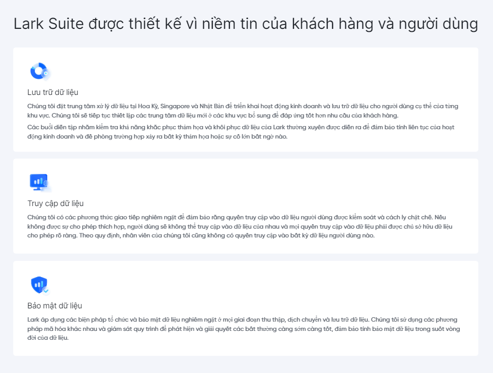 lark suite bảo mật dữ liệu