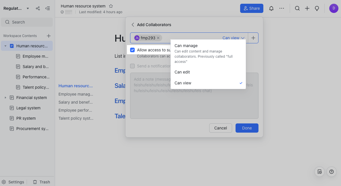 lark wiki phân quyền quản lý phân công công việc