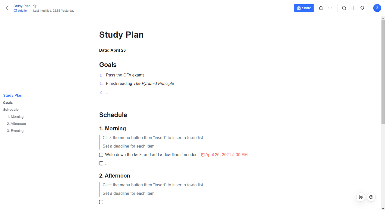 lên kế hoạch bài giảng với lark docs