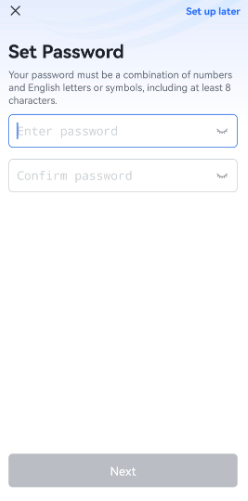 nhập mật khẩu cho tài khoản cá nhân