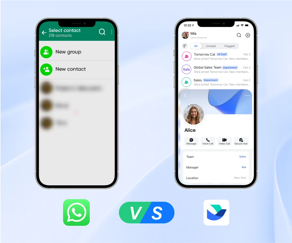 so sánh lark suite và whatsapp trong việc onboarding cho người mới