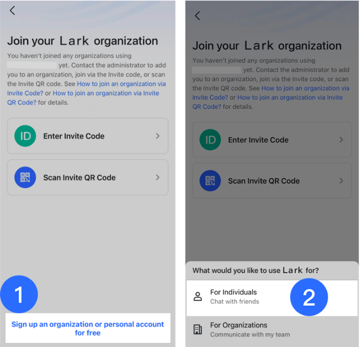 tạo tài khoản cá nhân trên lark suite