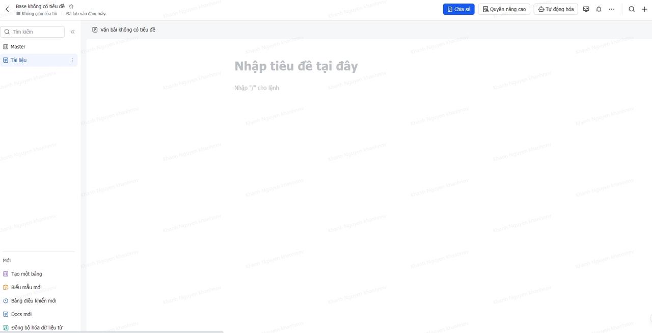 Cho phép thêm văn bản Docs ngay trong Lark Base